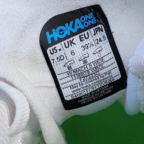 HOKA MACH 5 - Womens Athletic Shoes - SIZE 7.5D WIDE -** Insoles Aren't Hoka**_