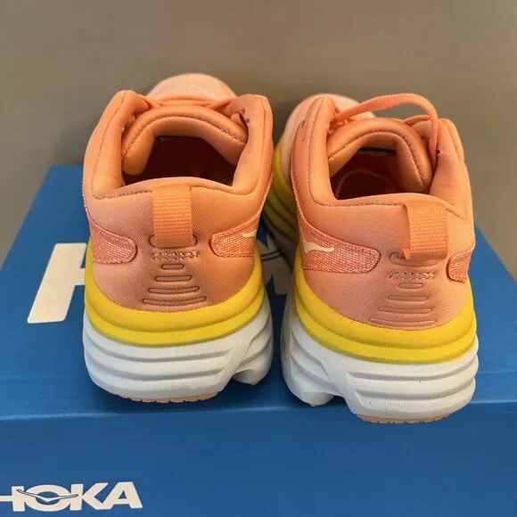 Hoka One One Bondi 8 Coral Peach Sneakers Shoes