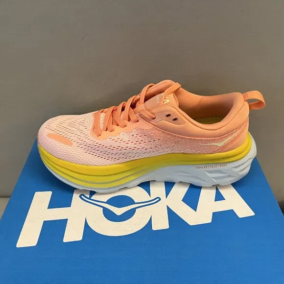 Hoka One One Bondi 8 Coral Peach Sneakers Shoes