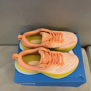Hoka One One Bondi 8 Coral Peach Sneakers Shoes