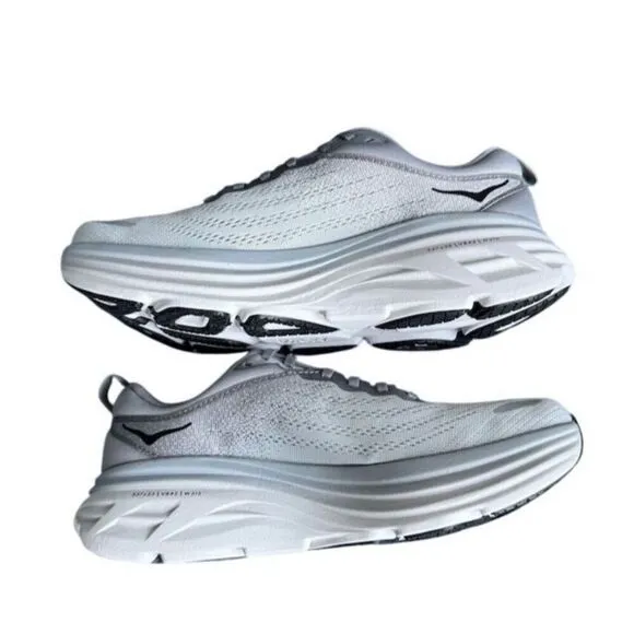 Hoka One One Bondi 8 Men's Running Shoes Gray Size 10D Athletic Sneakers