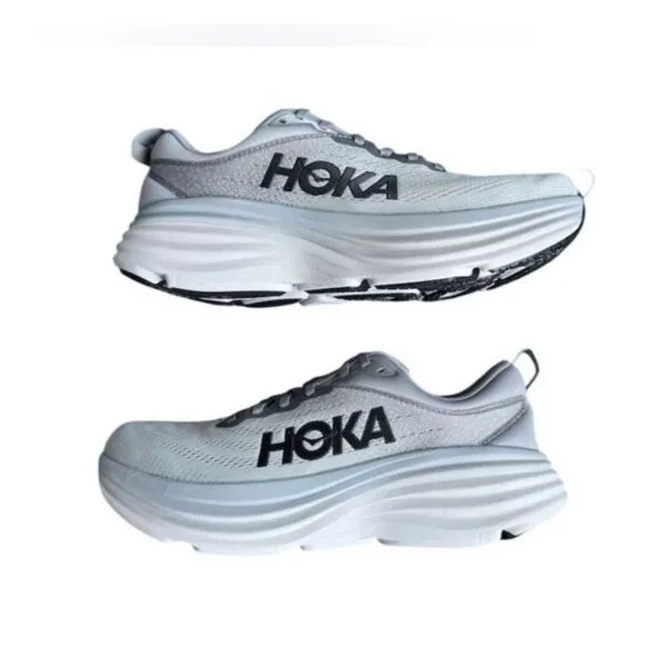 Hoka One One Bondi 8 Men's Running Shoes Gray Size 10D Athletic Sneakers