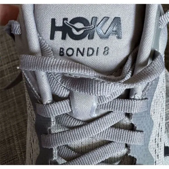 Hoka One One Bondi 8 Men's Running Shoes Gray Size 10D Athletic Sneakers