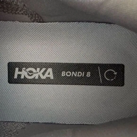Hoka One One Bondi 8 Men's Running Shoes Gray Size 10D Athletic Sneakers