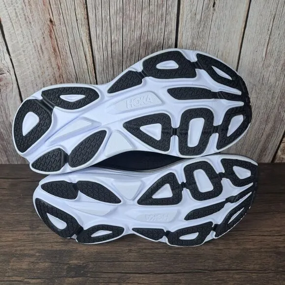 Hoka One One Bondi 8 Running Shoes Women's Sz 9 B Black White (VGC)