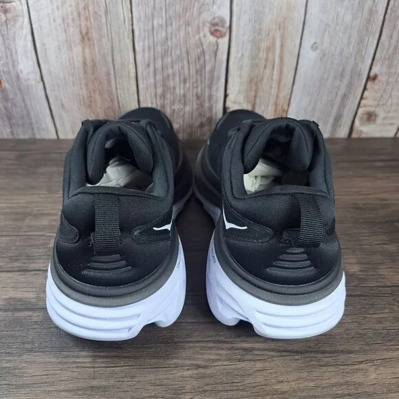 Hoka One One Bondi 8 Running Shoes Women's Sz 9 B Black White (VGC)