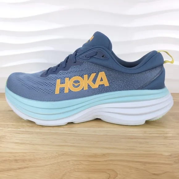 Hoka One One Bondi 8 Sneakers Mens 11 Real Teal Shadow Running Shoes 1123202 RHD