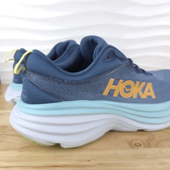 Hoka One One Bondi 8 Sneakers Mens 11 Real Teal Shadow Running Shoes 1123202 RHD