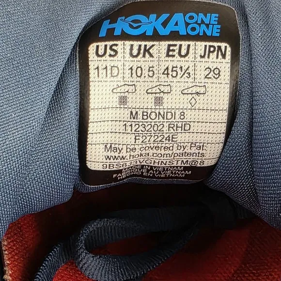 Hoka One One Bondi 8 Sneakers Mens 11 Real Teal Shadow Running Shoes 1123202 RHD