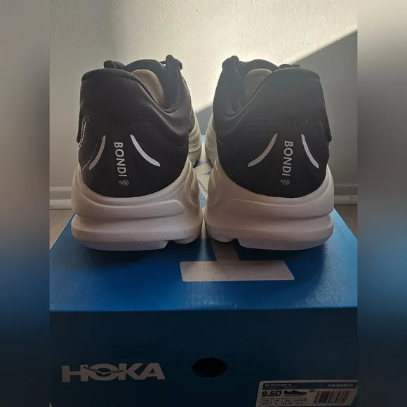Hoka One One Bondi 9 Black White Running Shoes US Men's Size 9, 9.5, 10
