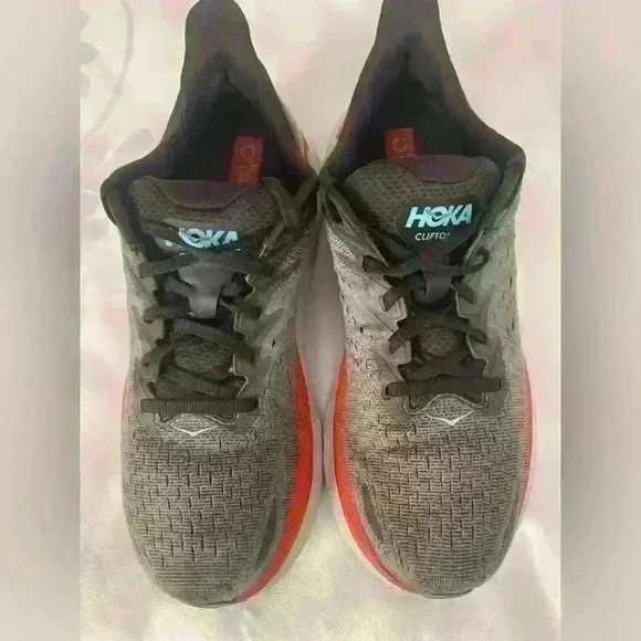 Hoka One One Clifton 8 for Men Anthracite/Castle Rock Running Shoes size 8D