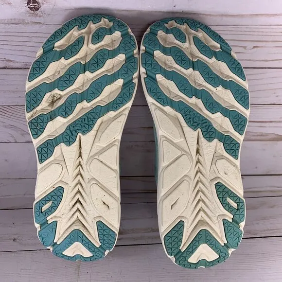 Hoka One One Clifton 8 Running Shoes Womens Size 9 B Aquarelle Eggshell Athletic