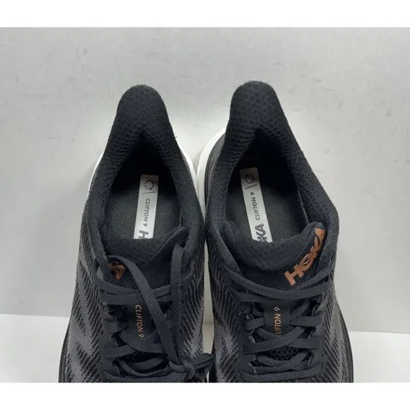 Hoka One One Clifton 9 1127896 BRGL Black Running Shoes Sneakers Women's 9.5 B