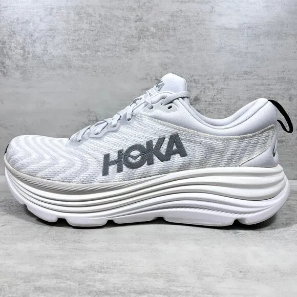 Hoka One One Gaviota 5 Running Shoes - Men's Size 11 - White Gray