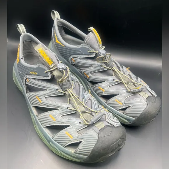 Hoka One One Gray and Yellow Athletic Shoes