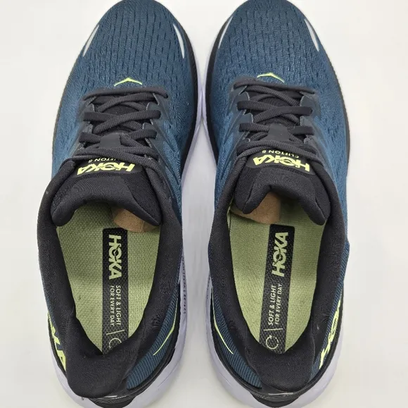 Hoka One One Mens Clifton 8 1119393 BCBT Green Running Shoes Men’s Size 9.5
