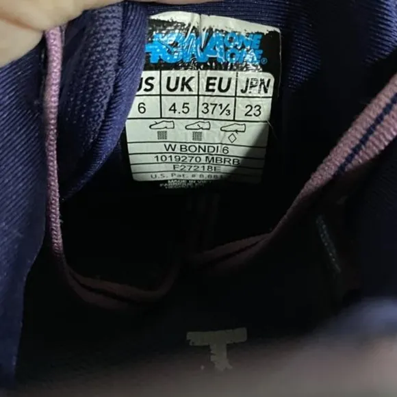 Hoka One One Womens 6 Bondi 6 Marlin Blue/Pink Athletic Running Sneakers Shoes