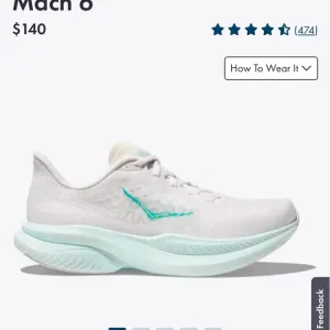 Hoka Women's Mach 8 Running Shoes - White and Teal