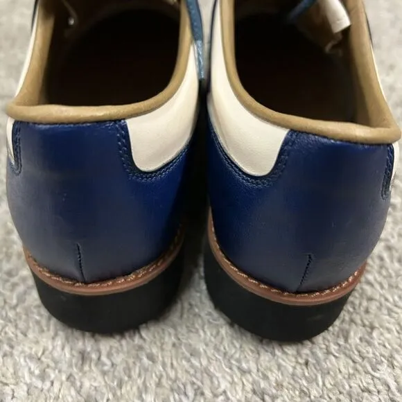Honma Golf Shoes Women's 7.5 US 23.5 Japan White Blue Leather‎ New in Box