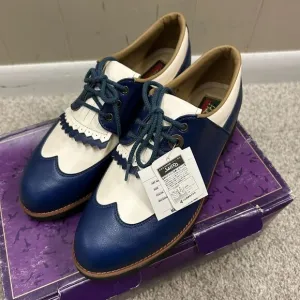 Honma Golf Shoes Women's 7.5 US 23.5 Japan White Blue Leather‎ New in Box