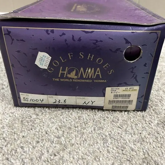 Honma Golf Shoes Women's 7.5 US 23.5 Japan White Blue Leather‎ New in Box