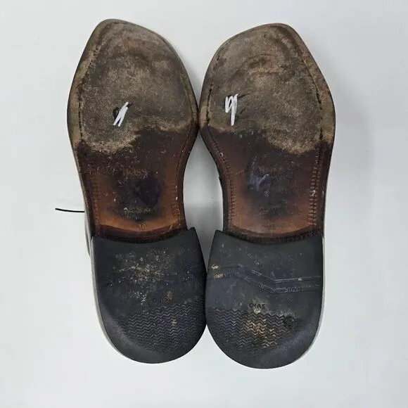 HUGO BOSS ITALY BROWN LEATHER SQUARE APRON TOE DERBY SHOES MENS SIZE 11 US