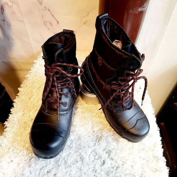 Hunter black quilted shaft winter boots