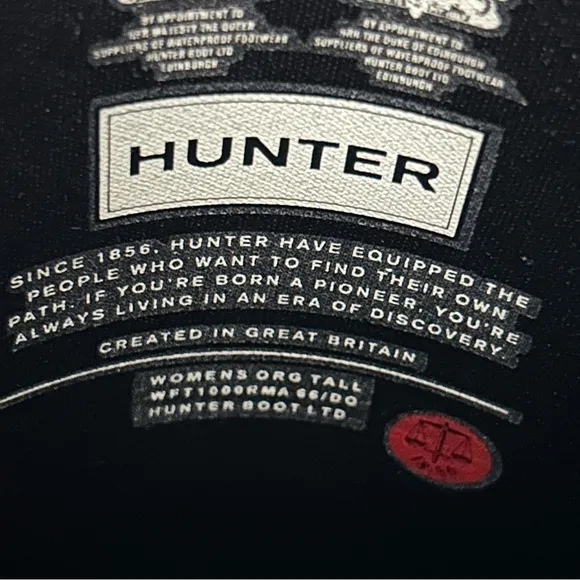 Hunter Original Classic Black Matte Rubber Tall Rain Winter Boots Size 10