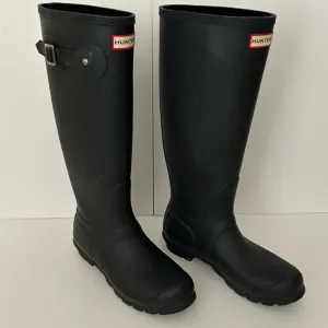 Hunter Original Classic Black Matte Rubber Tall Rain Winter Boots Size 10