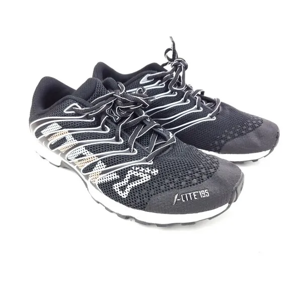 Inov-8 F-Lite 195 Athletic Running Shoes Black/White F014300 Men’s Size 7