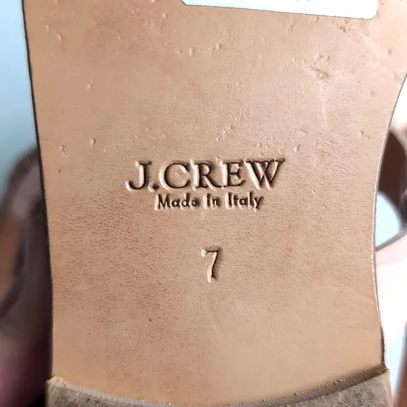 J Crew Dusty Pink Leather Fringe Flat Gladiator-ish Sandals Women's Size 7