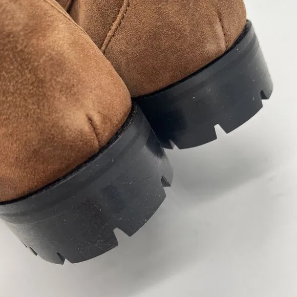 J. Crew Winona Lug Sole Penny Loafers Flats 5.5 Suede Rich Coffee Brown BP306