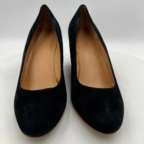 J.Crew Sylvia Black Suede Women Wedges Shoes Size 8