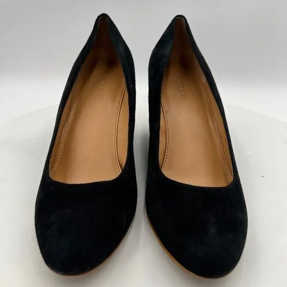 J.Crew Sylvia Black Suede Women Wedges Shoes Size 8