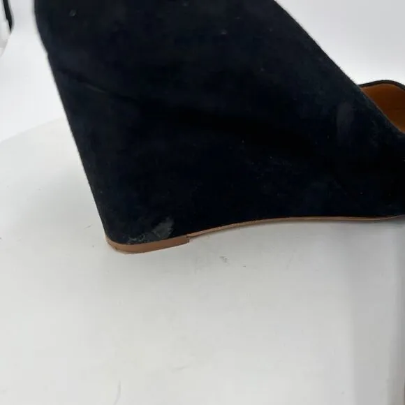 J.Crew Sylvia Black Suede Women Wedges Shoes Size 8