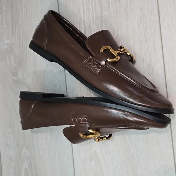 Jeffrey Campbell By Free People Women Brown Loafers with Gold Accent 8.5