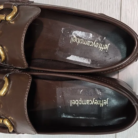 Jeffrey Campbell By Free People Women Brown Loafers with Gold Accent 8.5