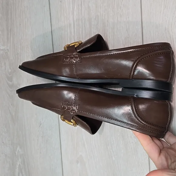 Jeffrey Campbell By Free People Women Brown Loafers with Gold Accent 8.5