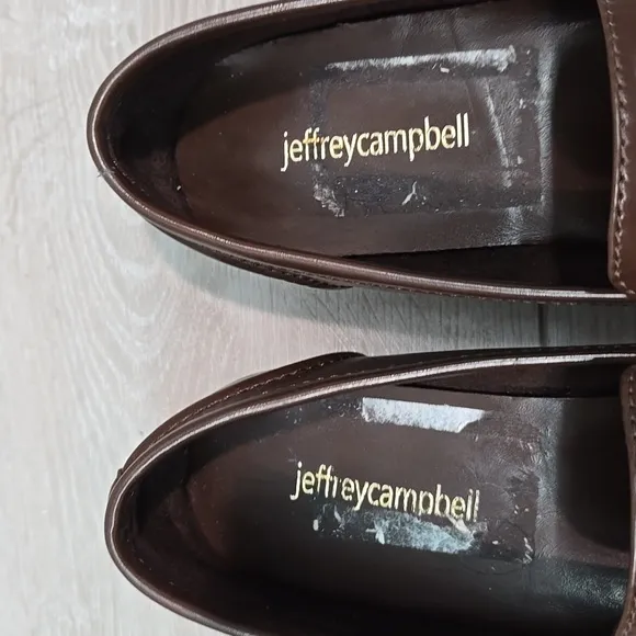 Jeffrey Campbell By Free People Women Brown Loafers with Gold Accent 8.5
