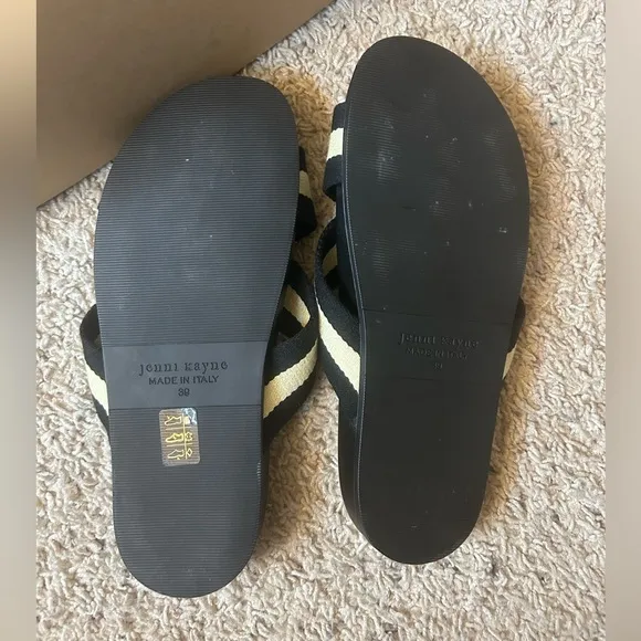 Jenni Kayne Black and Cream Sandals