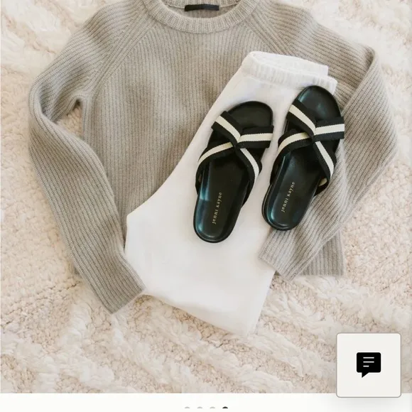 Jenni Kayne Black and Cream Sandals