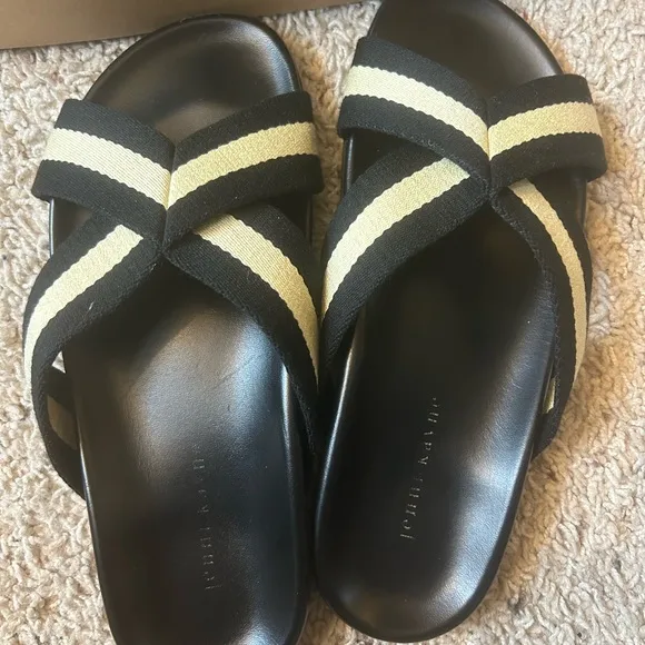 Jenni Kayne Black and Cream Sandals