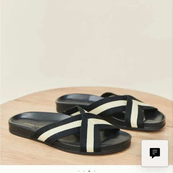 Jenni Kayne Black and Cream Sandals