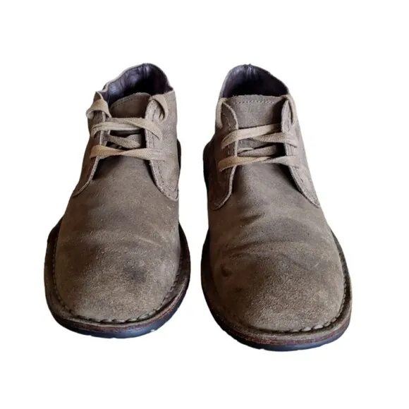 John Varvatos Chukka Boots Men's Gray Suede Leather Lace Up Ankle Size 9.5 M