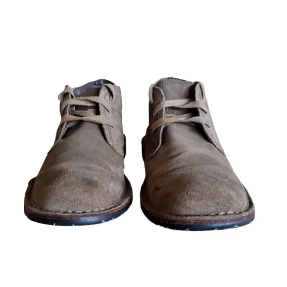 John Varvatos Chukka Boots Men's Gray Suede Leather Lace Up Ankle Size 9.5 M