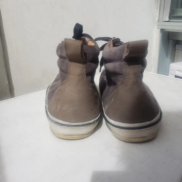 John Varvatos men’s leather high top shoes sneakers side zip lace up size 10.5