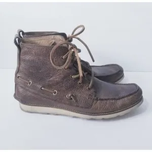 John Varvatos Shoes Mens 8.5 Star USA Lugger Boat Boot Lace Up Distressed Ranger