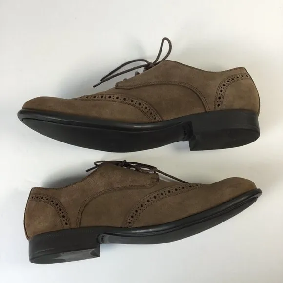 John Varvatos Star USA Brown Men's Size 9.5 M Suede Wingtip Oxford Shoes