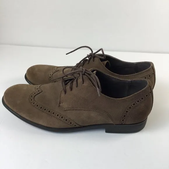 John Varvatos Star USA Brown Men's Size 9.5 M Suede Wingtip Oxford Shoes