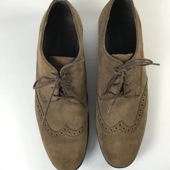 John Varvatos Star USA Brown Men's Size 9.5 M Suede Wingtip Oxford Shoes